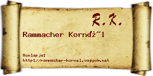 Rammacher Kornél névjegykártya